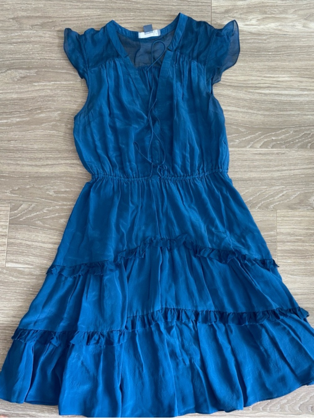 Anthropologie Lil Caballo Falls Romantic Feminine Silk Ruffles Sz4 Dress
